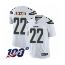 Men's Los Angeles Chargers #22 Justin Jackson White Vapor Untouchable Limited Player 100th Season Football Jersey