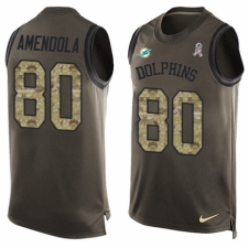 Men's Nike Miami Dolphins #80 Danny Amendola Limited Green Salute to Service Tank Top NFL Jersey