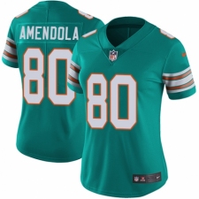 Women's Nike Miami Dolphins #80 Danny Amendola Aqua Green Alternate Vapor Untouchable Elite Player NFL Jersey