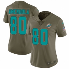 Women's Nike Miami Dolphins #80 Danny Amendola Limited Olive 2017 Salute to Service NFL Jersey