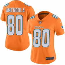 Women's Nike Miami Dolphins #80 Danny Amendola Limited Orange Rush Vapor Untouchable NFL Jersey