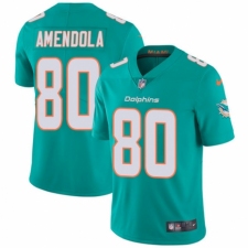 Youth Nike Miami Dolphins #80 Danny Amendola Aqua Green Team Color Vapor Untouchable Elite Player NFL Jersey