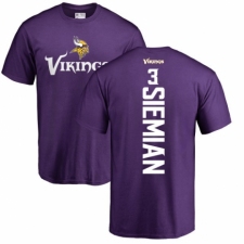 NFL Nike Minnesota Vikings #3 Trevor Siemian Purple Backer T-Shirt