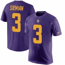 NFL Nike Minnesota Vikings #3 Trevor Siemian Purple Rush Pride Name & Number T-Shirt
