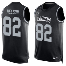 Men's Nike Oakland Raiders #82 Jordy Nelson Limited Black Player Name & Number Tank Top NFL Jersey