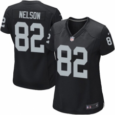 Women's Nike Oakland Raiders #82 Jordy Nelson Game Black Team Color NFL Jersey