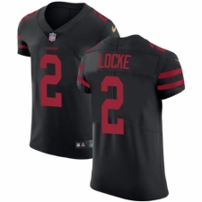 Men's Nike San Francisco 49ers #2 Jeff Locke Black Alternate Vapor Untouchable Elite Player NFL Jersey