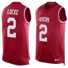Men's Nike San Francisco 49ers #2 Jeff Locke Limited Red Player Name & Number Tank Top NFL Jersey