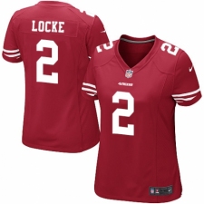 Women's Nike San Francisco 49ers #2 Jeff Locke Game Red Team Color NFL Jersey