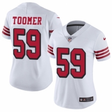 Women's Nike San Francisco 49ers #59 Korey Toomer Limited White Rush Vapor Untouchable NFL Jersey