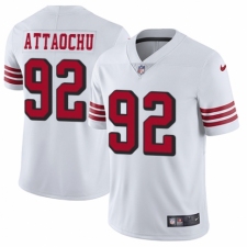 Men's Nike San Francisco 49ers #92 Jeremiah Attaochu Elite White Rush Vapor Untouchable NFL Jersey