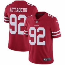 Men's Nike San Francisco 49ers #92 Jeremiah Attaochu Red Team Color Vapor Untouchable Limited Player NFL Jersey