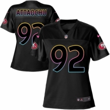 Women's Nike San Francisco 49ers #92 Jeremiah Attaochu Game Black Fashion NFL Jersey
