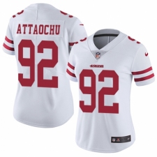 Women's Nike San Francisco 49ers #92 Jeremiah Attaochu White Vapor Untouchable Limited Player NFL Jersey