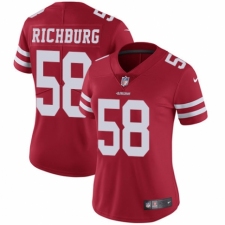 Women's Nike San Francisco 49ers #58 Weston Richburg Red Team Color Vapor Untouchable Elite Player NFL Jersey