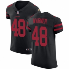 Men's Nike San Francisco 49ers #48 Fred Warner Black Alternate Vapor Untouchable Elite Player NFL Jersey