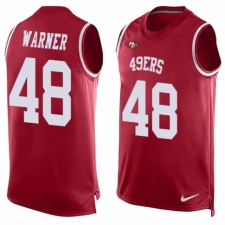 Men's Nike San Francisco 49ers #48 Fred Warner Limited Red Player Name & Number Tank Top NFL Jersey