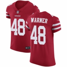 Men's Nike San Francisco 49ers #48 Fred Warner Red Team Color Vapor Untouchable Elite Player NFL Jersey