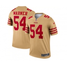 Men's San Francisco 49ers #54 Fred Warner 2022 New Gold Inverted Legend Stitched Football Jersey