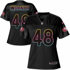 Women's Nike San Francisco 49ers #48 Fred Warner Game Black Fashion NFL Jersey