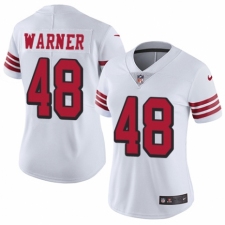 Women's Nike San Francisco 49ers #48 Fred Warner Limited White Rush Vapor Untouchable NFL Jersey