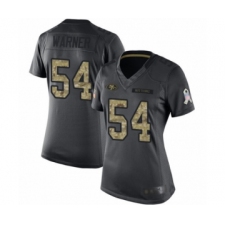 Women's San Francisco 49ers #54 Fred Warner Limited Black 2016 Salute to Service Football Jersey