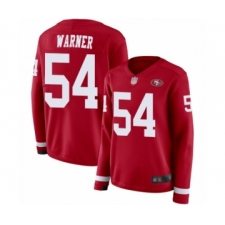 Women's San Francisco 49ers #54 Fred Warner Limited Red Therma Long Sleeve Football Jersey