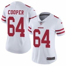 Women's Nike San Francisco 49ers #64 Jonathan Cooper White Vapor Untouchable Limited Player NFL Jersey