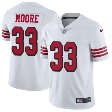 Men's Nike San Francisco 49ers #33 Tarvarius Moore Limited White Rush Vapor Untouchable NFL Jersey