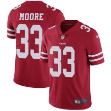Men's Nike San Francisco 49ers #33 Tarvarius Moore Red Team Color Vapor Untouchable Limited Player NFL Jersey