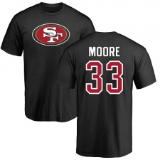 NFL Nike San Francisco 49ers #33 Tarvarius Moore Black Name & Number Logo T-Shirt