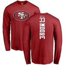 NFL Nike San Francisco 49ers #33 Tarvarius Moore Red Backer Long Sleeve T-Shirt
