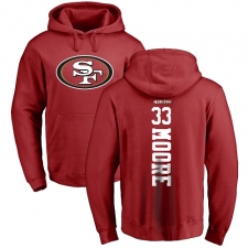 NFL Nike San Francisco 49ers #33 Tarvarius Moore Red Backer Pullover Hoodie
