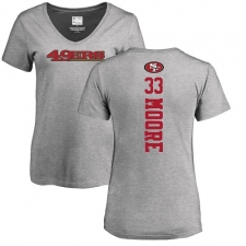 NFL Women's Nike San Francisco 49ers #33 Tarvarius Moore Ash Backer T-Shirt