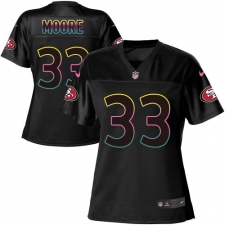 Women Nike San Francisco 49ers #33 Tarvarius Moore Game Black Fashion NFL Jersey