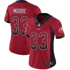 Women's Nike San Francisco 49ers #33 Tarvarius Moore Limited Red Rush Drift Fashion NFL Jersey