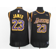 Men's Los Angeles Lakers #23 LeBron James Nike Black Jersey