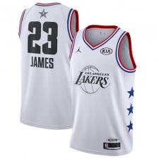 Men's Nike Los Angeles Lakers #23 LeBron James White Basketball Jordan Swingman 2019 All-Star Game Jersey