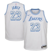 Youth Los Angeles Lakers #23 LeBron James Nike White 2020-21 Swingman Jersey