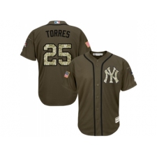 New York Yankees #25 Gleyber Torres Green Salute to Service Jersey