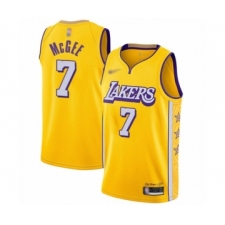 Men's Los Angeles Lakers #7 JaVale McGee Swingman Gold 2019-20 City Edition Basketball Jersey