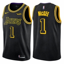 Men's Nike Los Angeles Lakers #1 JaVale McGee Authentic Black City Edition NBA Jersey