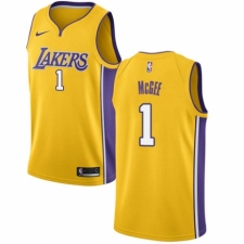 Men's Nike Los Angeles Lakers #1 JaVale McGee Swingman Gold NBA Jersey - Icon Edition
