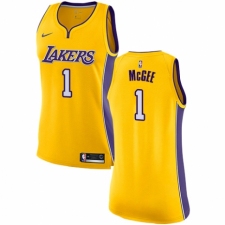 Women's Nike Los Angeles Lakers #1 JaVale McGee Swingman Gold NBA Jersey - Icon Edition