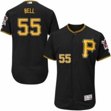 Men's Majestic Pittsburgh Pirates #55 Josh Bell Black Alternate Flex Base Authentic Collection MLB Jersey