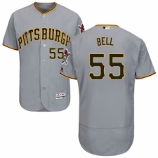Men's Majestic Pittsburgh Pirates #55 Josh Bell Grey Road Flex Base Authentic Collection MLB Jersey