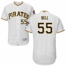 Men's Majestic Pittsburgh Pirates #55 Josh Bell White Home Flex Base Authentic Collection MLB Jersey