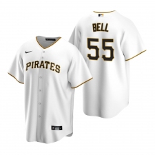 Men's Nike Pittsburgh Pirates #55 Josh Bell White Home Stitched Baseball Jersey