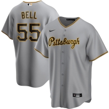 Men's Pittsburgh Pirates #55 Josh Bell Nike Gray 2020-21 Home Replica Player Jersey