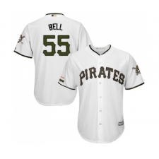 Men's Pittsburgh Pirates #55 Josh Bell Replica White Alternate Cool Base Baseball Jersey